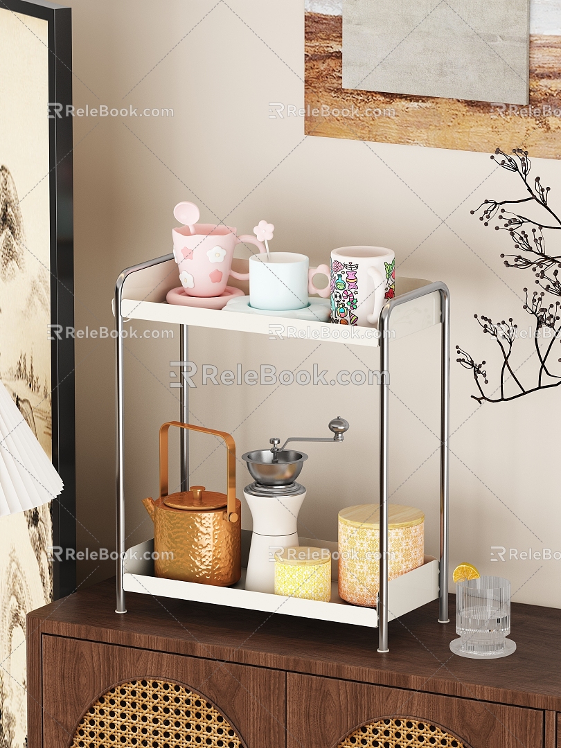 Water Cup Kettle Storage Rack 3d model