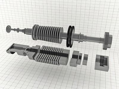 Modern mechanical parts mechanical internal parts 3d model