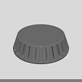 Modern Minimalist Gray Stool With Round Top And Radiating Slats Base 3d model