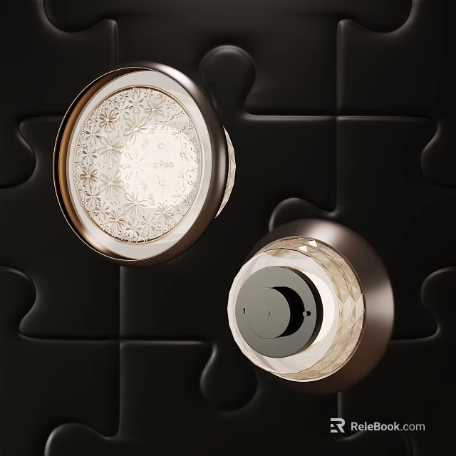 Modern wall lamps with metal frame and patterned glass shade for elegant home interior 3d model 