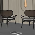 Elegant Leisure Chairs With Transparent Backrest Black Metal Frame And Comfortable Seat Design