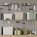 Bathroom Accessories With Wall Mounted Shelves Towel Racks Toilet Washbasin Cleaning Tools