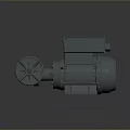 Industrial Gray Electric Motor With Metal Casing Fan Blade And Stable Base Structure