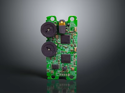 High Quality Green Computer Circuit Board With Black Sensors And Electronic Components 3d model