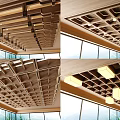 Chinese-style Solid Wood Ceiling Wooden Ceiling 3d model