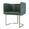 Elegant Green Tufted Diamond Pattern Accent Chair With Metallic Gold Frame Stand