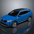 Blue SUV With Black Roof And Modern Design Featuring Silver Wheels