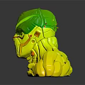 Black Panther Inspired Armored Character With Glowing Orange Eyes And Mechanical Features