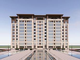 New Chinese-style Residential Building Multi-storey Residence 3d model