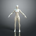 Silver Human Figure Standing On Dark Background With 3D Rendering