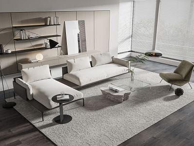 Modern sofa coffee table combination model