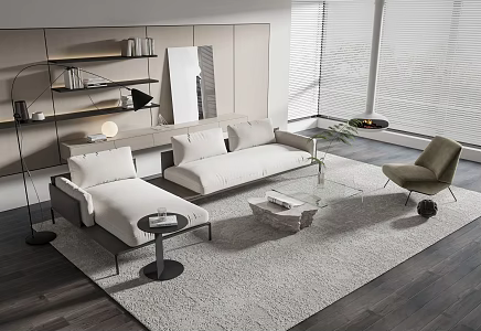 Modern sofa coffee table combination 3d model