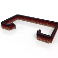3D Scene Component With Red Brick U Shaped Architectural Frame And Black Top Design