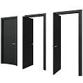 Black Interior Door Designs in Closed Half Open and Fully Open Positions