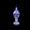 Blue And White Traditional Ceramic Vase With Dragon Patterns And Spire Design