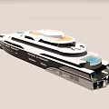 Modern Luxury Yacht With Multi level Decks And Pool 3d model