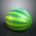 Fresh Juicy Watermelon With Green And Dark Green Stripes For Summer Snacks