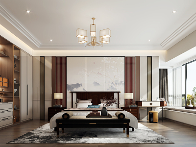 New Chinese bedroom 3d model