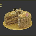 Birthday Cake Chocolate Cake Dessert Mermaid Cake Cake Cream Cake West Point Snack 3d model