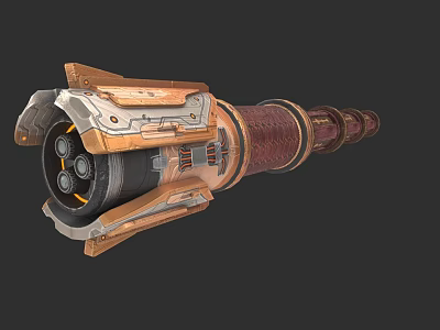 Industrial Mechanical Device Featuring Metal Parts And Leather Wrapped Structure Design 3d model