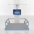 Modern Display Stand Platform With Digital Screen Blue Accent Lighting And Contemporary Design 3d model