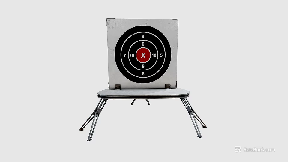 Durable Target Stand Supporting Circular Bullseye Target Board With Numbered Rings For Shooting Training 3d model