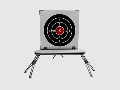 Durable Target Stand Supporting Circular Bullseye Target Board With Numbered Rings For Shooting Training 3d model