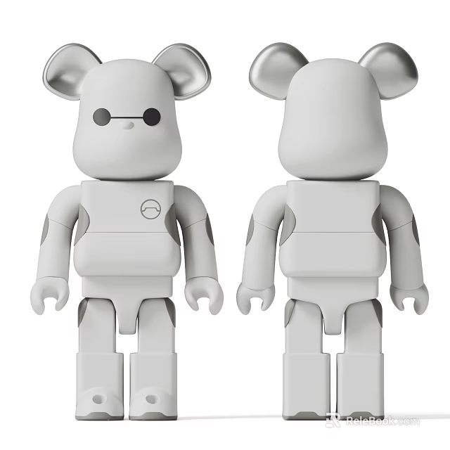 Modern White Sculpture Carving With Humanoid Shape Two Sided View And Rounded Design 3d model