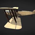 Vintage Biplane Airliner Model Featuring Dual Wings and Wooden Propeller