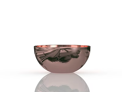 Shiny Copper Bowl With Intricate Carved Patterns On Smooth Surface 3d model
