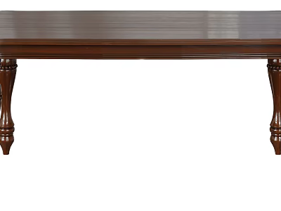 Classic Wooden Dining Table With Carved Legs And Smooth Rectangular Top 3d model