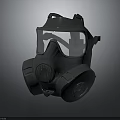 Black Protective Gas Mask With Clear Goggles For Respiratory Safety Gear