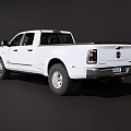 White Dodge Ram Heavy Duty Pickup Truck With Double Cab And Long Bed