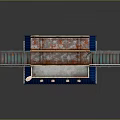 Small Building Structure With Rusted Metal Roof Blue Doors Windows Staircases And Satellite Dish