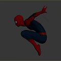Spider-Man Dynamic Crouching Stance With Red And Blue Suit And Outstretched Arms