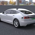 White Tesla Model S Sedan With Streamlined Body Black Roof And Modern Alloy Wheels