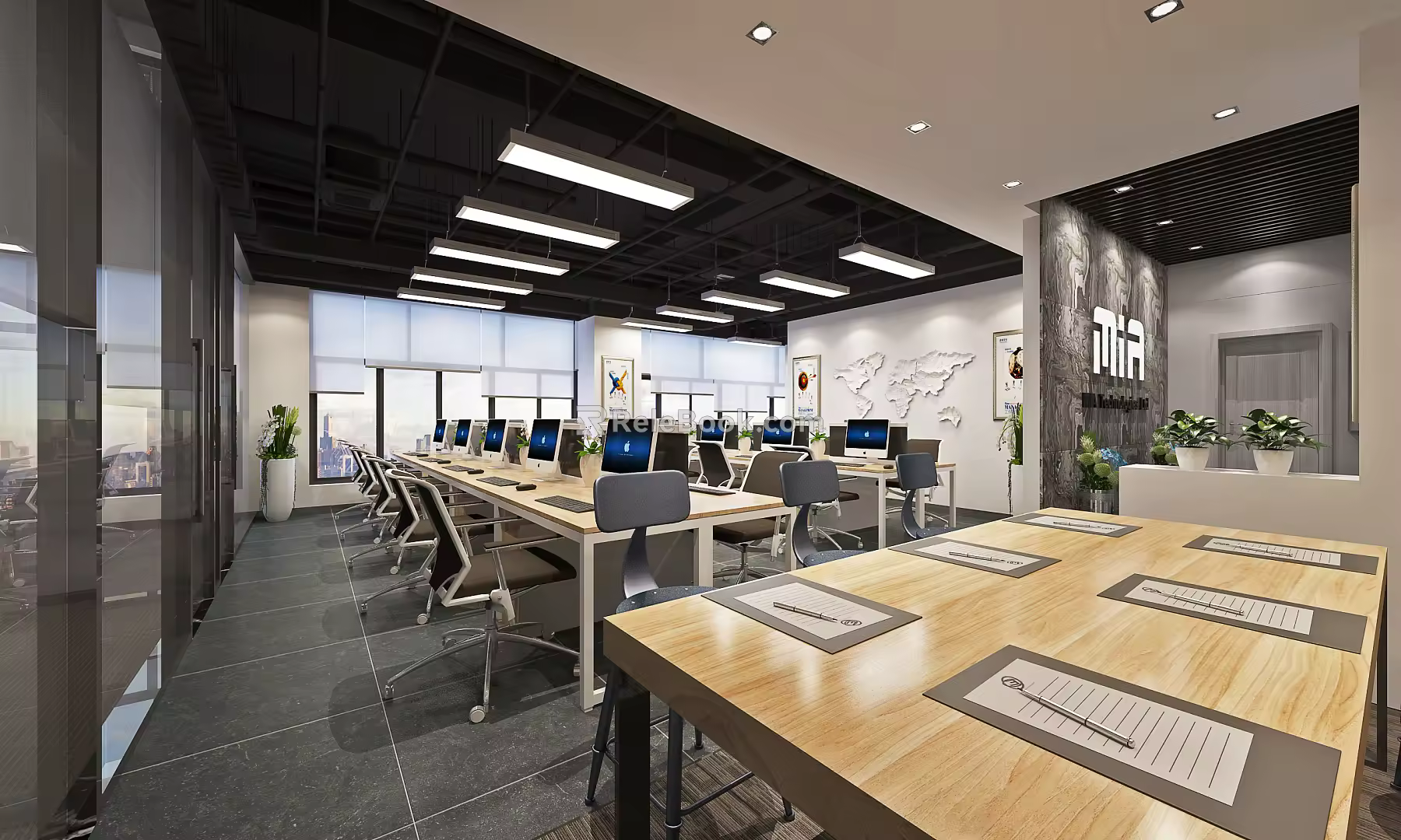 Modern Public Office Area Office Comprehensive Area Open Area 3d model
