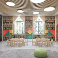 modern reading room 3d model