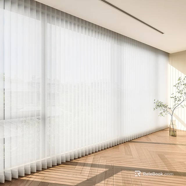 Bright Room Interior With White Venetian Blinds For Natural Light And Privacy Control 3d model 
