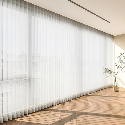 Bright Room Interior With White Venetian Blinds For Natural Light And Privacy Control 3d model