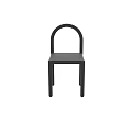 Black Leisure Chair with Arched Backrest and Straight Legs in Minimalist Design