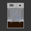 Stainless Steel Kitchen Oven With Open Door Control Panel And Interior Racks
