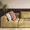 Modern Three-seat Sofa Technology Cloth Three-seat Sofa 3d model