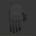 Advanced Intelligent Machine Robotic Hand With Mechanical Joints Gripping Fingers And Metal Structure