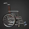 Standard Manual Wheelchair With Metal Frame Brown Seat And Large Wheels