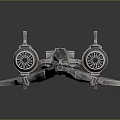 Futuristic Spaceship With Twin Engines Green Accents And Sleek Metallic Design