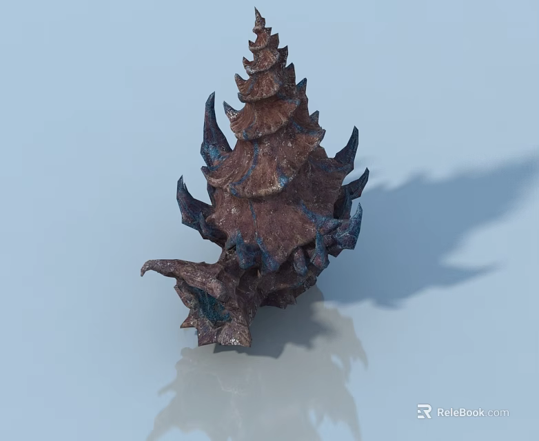 Unique Pet Cabinet With Spiral Structure And Textured Brown Blue Surface 3d model