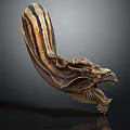Mythical Dragon Creature Character With Striped Skin Open Mouth And Detailed Horns 3D Artwork