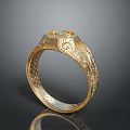 Gold Filigree Ring With Intricate Patterns For Daily Living Accessories