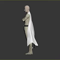 One Punch Man Saitama Character In Beige Outfit With White Cape